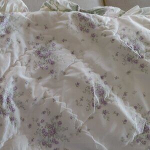 Vintage Simply Shabby Chic Quilted Ruffled Standard Pillow Sham